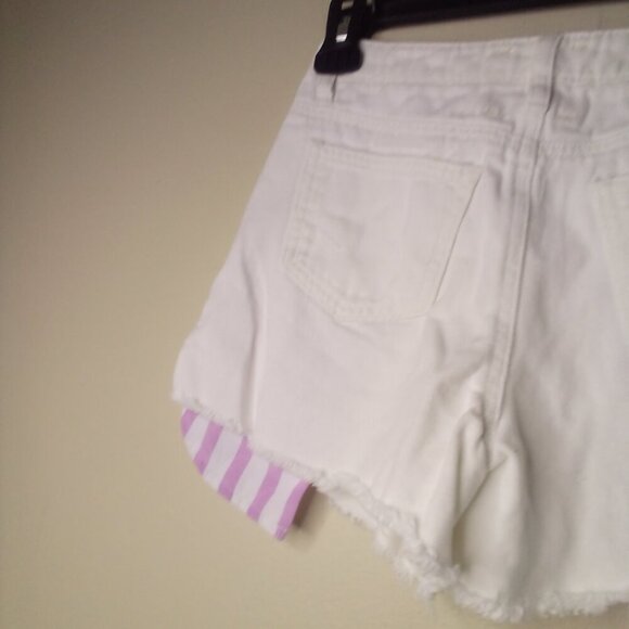 Habitual Kid Shorts Girls 12 High Rise Ritual Short Raw Hem Denim White - Picture 11 of 13